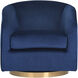 Hazel Gold / Navy Blue Sky Swivel Lounge Chair, Swivel